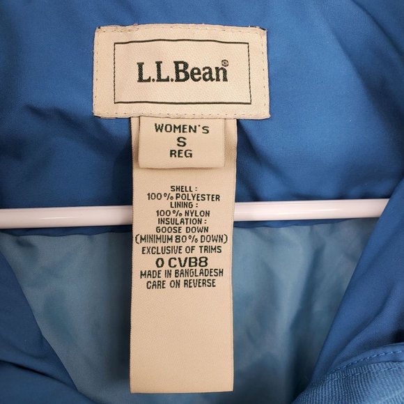 L.L. Bean Goose Down Women's Blue Winter Puffer Vest Size Small - Picture 3 of 9